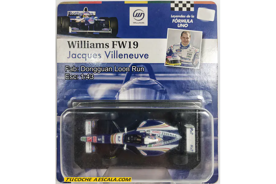 Formula 1, Jacques Villeneuve, Williams Fw19 Carro A Escala