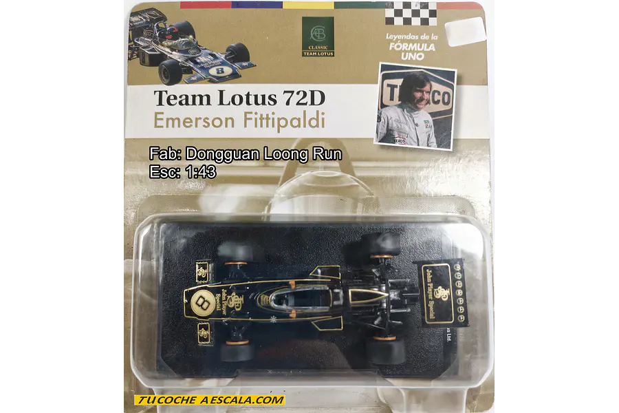 Formula 1, Emerson Fittipaldi, Team Lotus 72d Carro a Escala