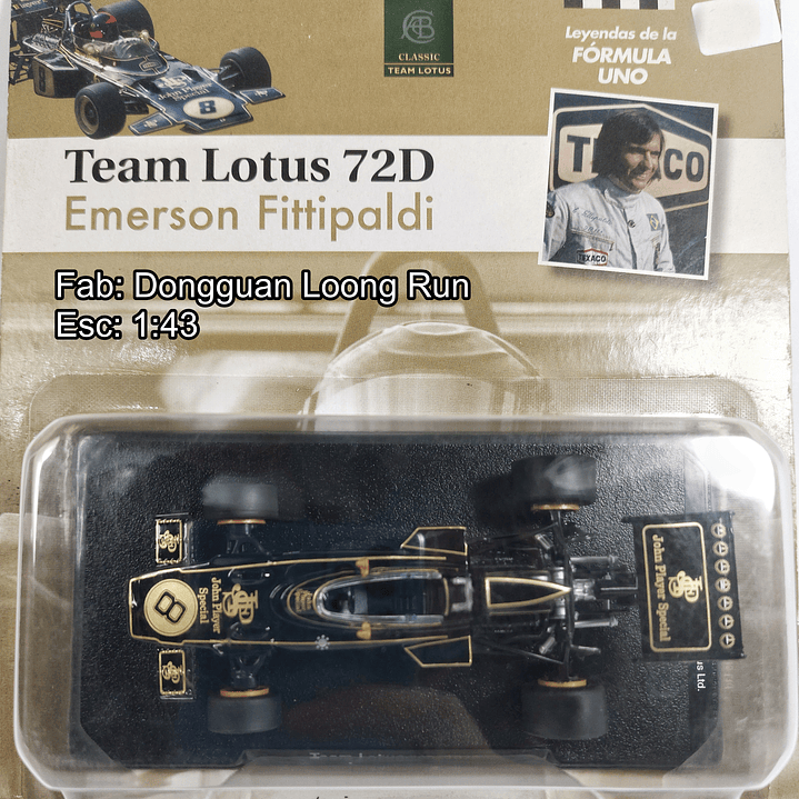 Formula 1, Emerson Fittipaldi, Team Lotus 72d Carro a Escala 1