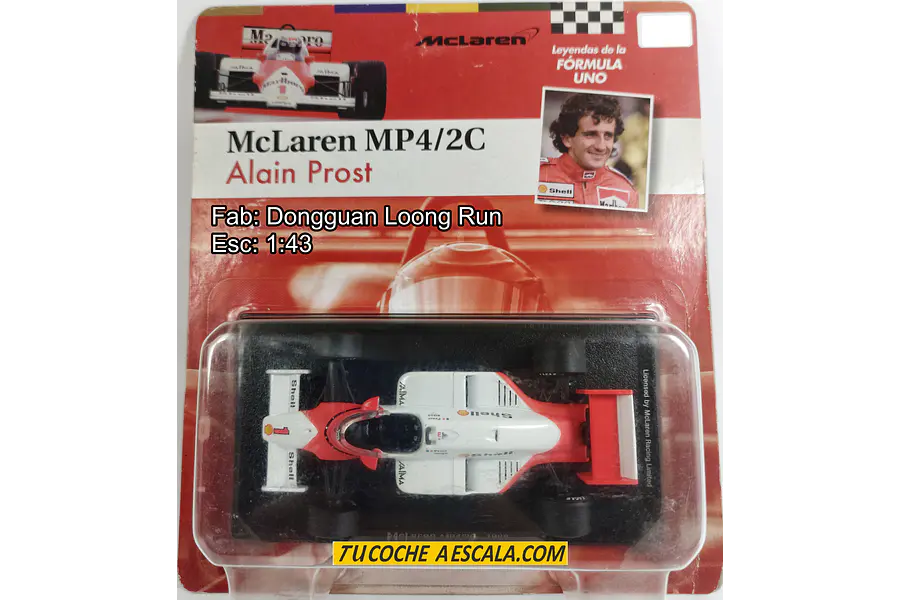F1 Alain Prost, Mclaren Mp4/2c 1986 Escala 1/43 