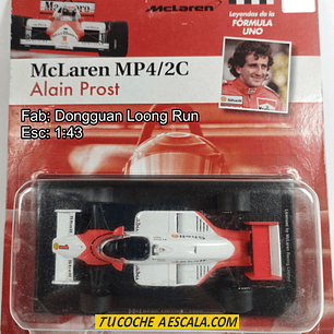 F1 Alain Prost, Mclaren Mp4/2c 1986 Carro a Escala 1/43 de Colección