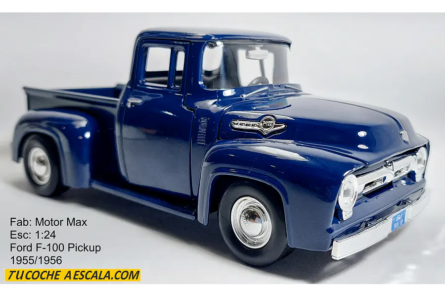 FORD F 100 1956, Escala 1/24 color azul De Colección