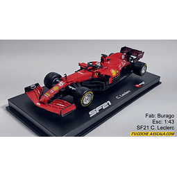Ferrari SF21 C. Leclerc, Burago, Escala 1-43