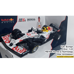 Formula 1 Red Bull RB16B Honda e-Technology Max Verstappen, Burago, Escala 1-43
