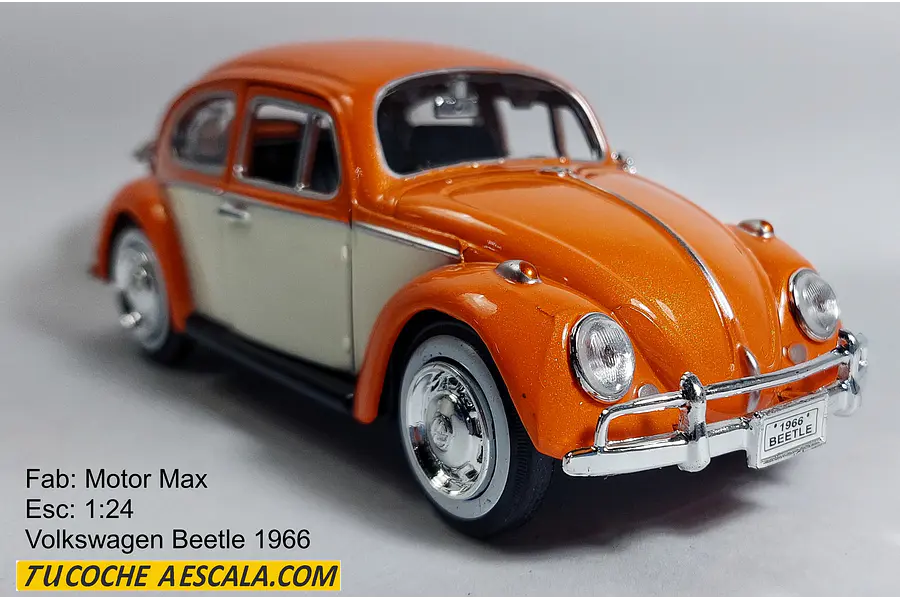 Volkswagen Escarabajo color naranja, Escala 1/24,de Coleccion