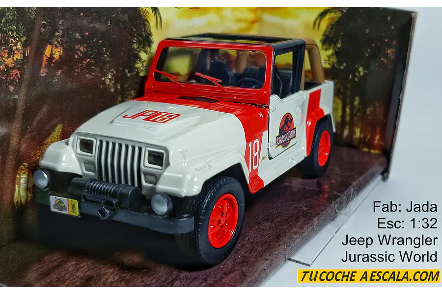 Jeep Wrangler Jurassic World, Jada, Escala 1-32