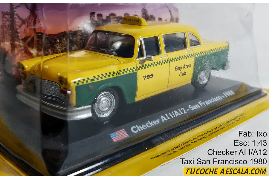 Checker AI I-A12 Taxi San Francisco 1980 SIN BLISTER, Ixo, Escala 1-43