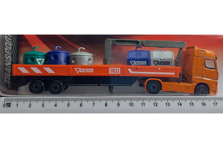 Camión Mercedes-Benz Actros de Reciclaje, Majorette, Escala 1-87