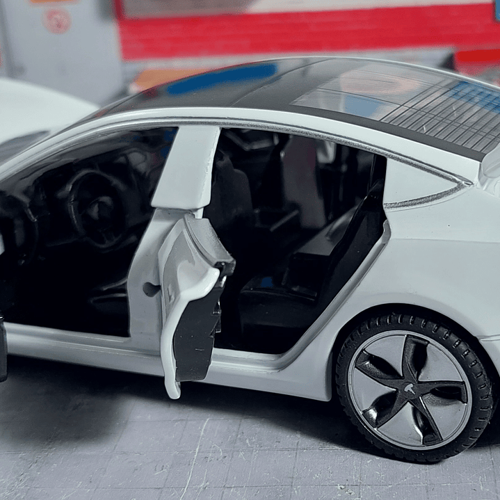 Tesla Modelo 3 BLANCO, Chino, Escala 1-32 4