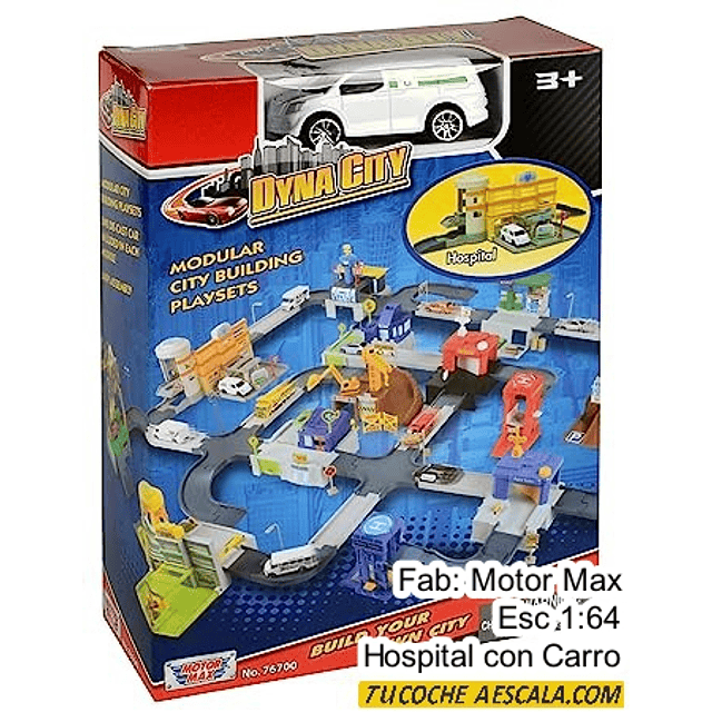 Módulos de Ciudad, Hospital con Carro, Motor Max, Escala 1-64