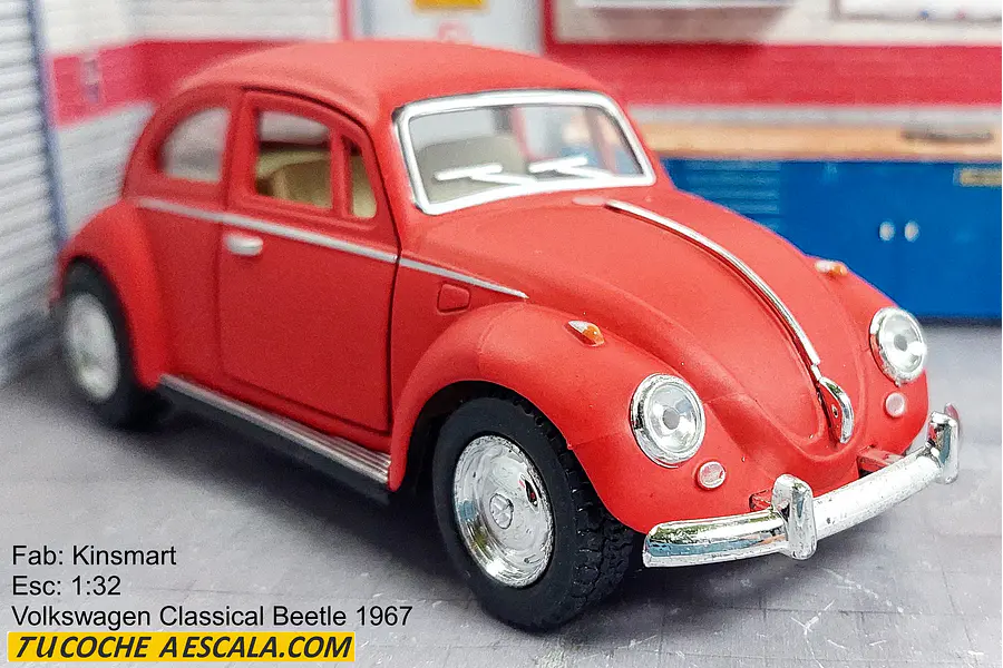 VOLKSWAGEN Escarabajo ROJO  MATE Escala 1-32