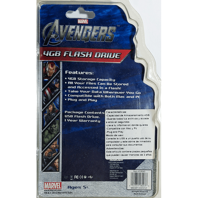 Flash Drive USB de 4GB de Los Vengadores, Marvel 