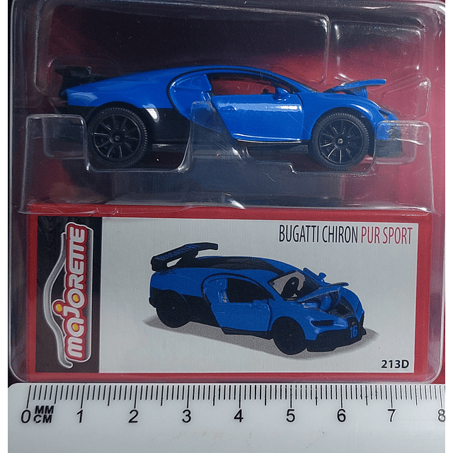 BUGATTI CHIRON azul , Escala 1:64, Marca MAJORETTE ﻿COLECCION 2022