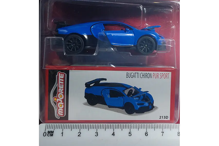 BUGATTI CHIRON azul , Escala 1:64, Marca MAJORETTE ﻿COLECCION 2022