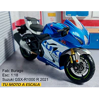 Suzuki GSX-R1000 R 2021, Burago, Escala 1-18