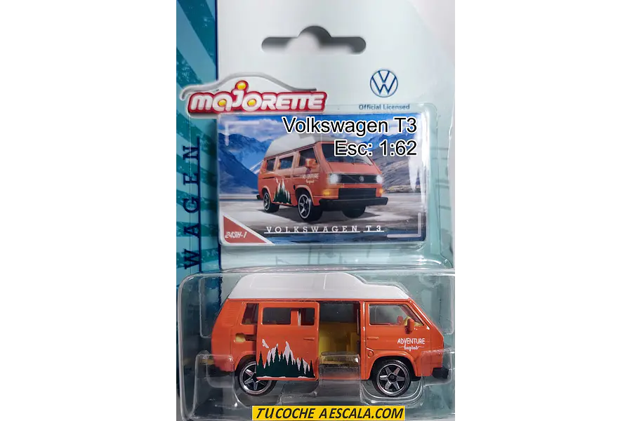 VOLKSWAGEN T3 COMBI , Escala 1:64, Marca MAJORETTE 