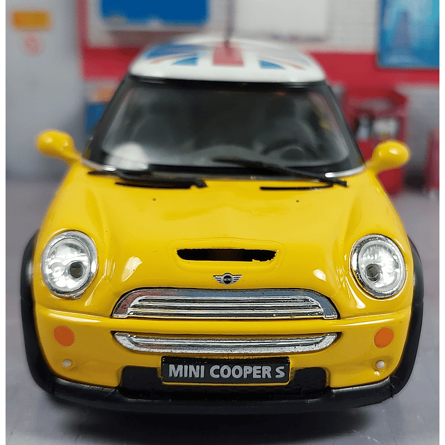 Mini Cooper S amarillo , Kinsmart, Escala 1-28