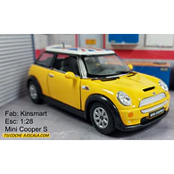 Mini Cooper S amarillo , Kinsmart, Escala 1-28
