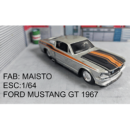FORD MUSTANG GT  1967 ESCALA 1/64, MARCA MAISTO