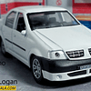 Renault Logan blanco escala 1/36 Carro A Escala De Coleccion 