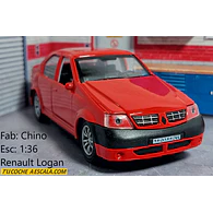 Renault Logan rojo escala 1/36  