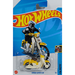 Honda Super Cub AMARILLA, Hot Wheels, Escala 1-64