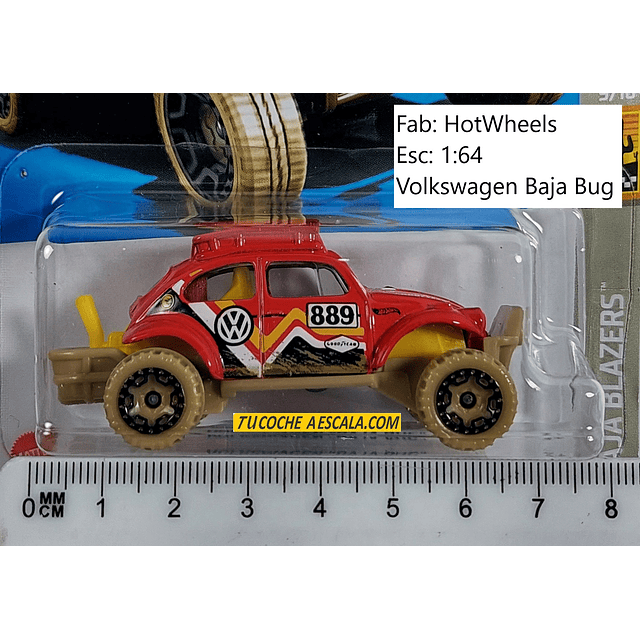 VOLKSWAGEN ESCARABAJO BAJA hot Wheels, Escala 1-64 TREASURE HUNT 