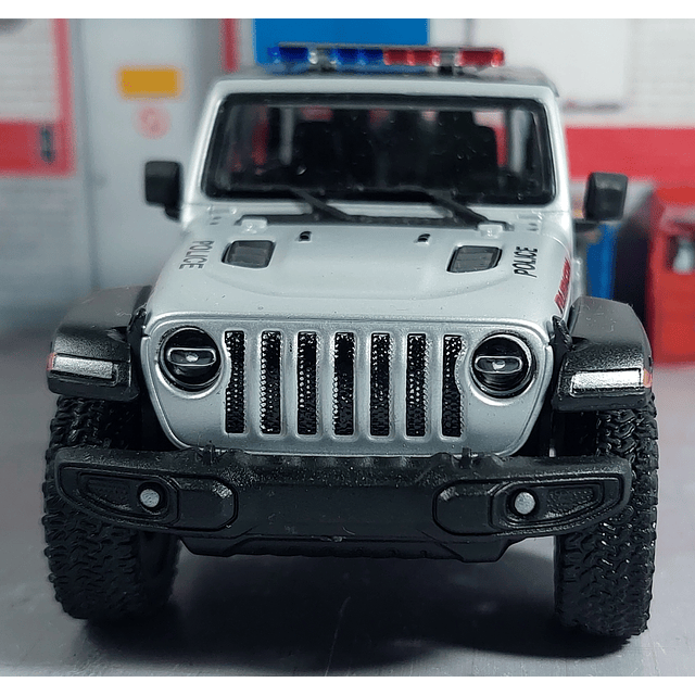 JEEP WRANGLER DE POLICIA MARCA KINSMART , ESCALA 1/36 