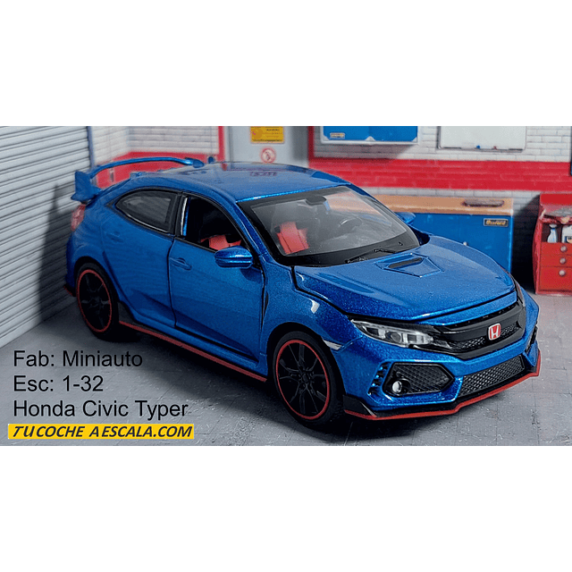 Honda Civic Type R, AZUL Miniauto, Escala 1-32