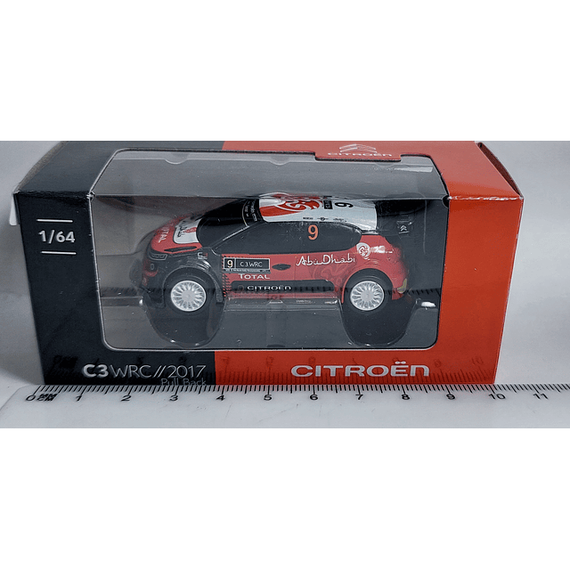 Citroën C3 WRC #9 1-64 DE PLASTICO CON MOTOR DE CUERDA 