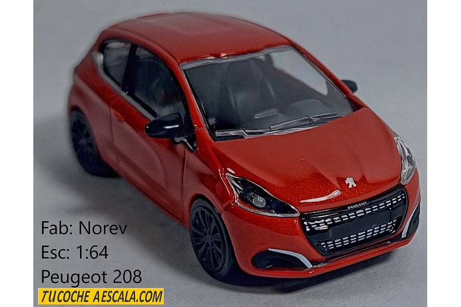 Peugeot 208 Escala 1/64, Marca Norev