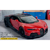BUGATTI CHIRON ROJO  ESCALA 1/36 ,MARCA KINSMART