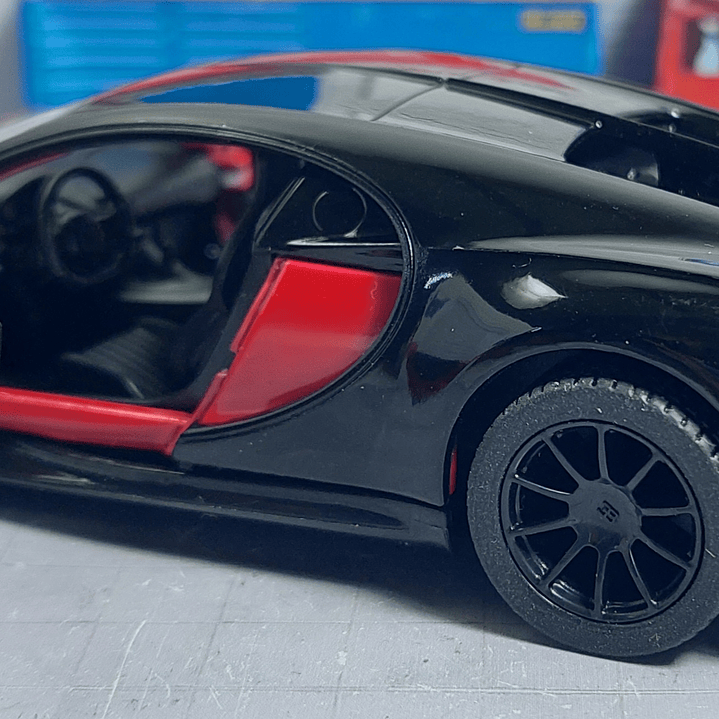 BUGATTI CHIRON ROJO  ESCALA 1/36 ,MARCA KINSMART 3