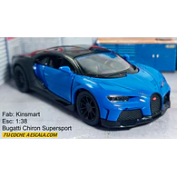 BUGATTI CHIRON AZUL 1/36 ,KINSMART EN CAJA