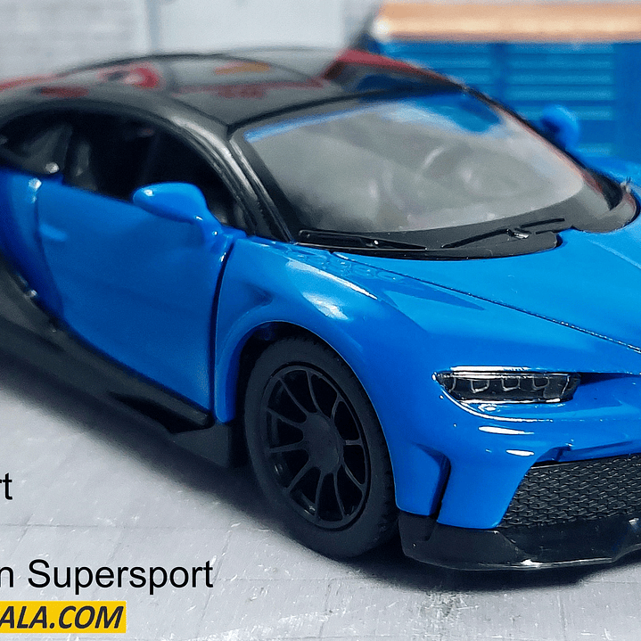 BUGATTI CHIRON AZUL 1/36 ,KINSMART EN CAJA 1