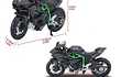 Kawasaki Ninja H2 R, Maisto, Escala 1-18