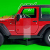 Jeep Wrangler Rubicon rojo , Escala 1/24 Marca Welly