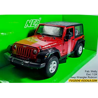 Jeep Wrangler Rubicon rojo , Escala 1/24 Marca Welly