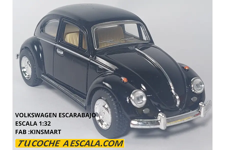 VOLKSWAGEN Escarabajo NEGRO Escala 1-32 MARCA KINSMART