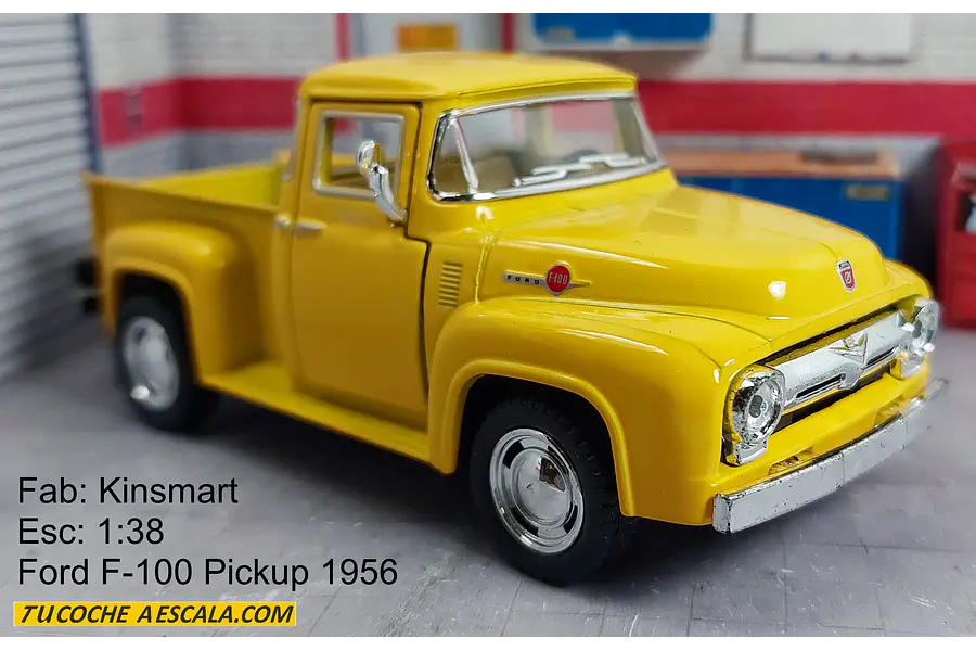 FORD F 100 1956 AMARILLA Escala 1/36 marca Kinsmart 