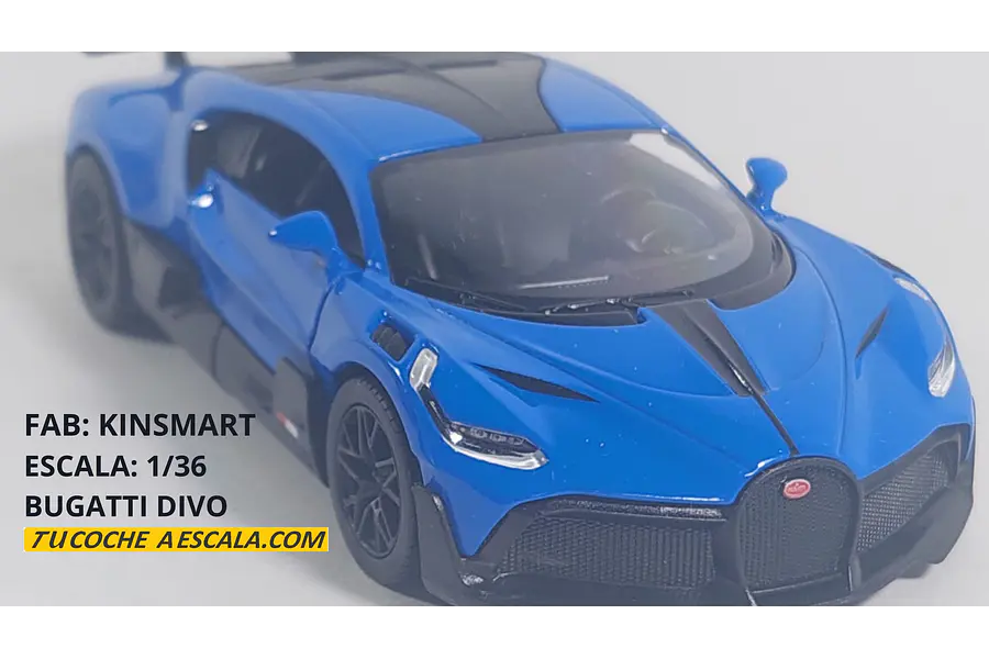 BUGATTI DIVO AZUL ESCALA 1/36 ,MARCA KINSMART﻿