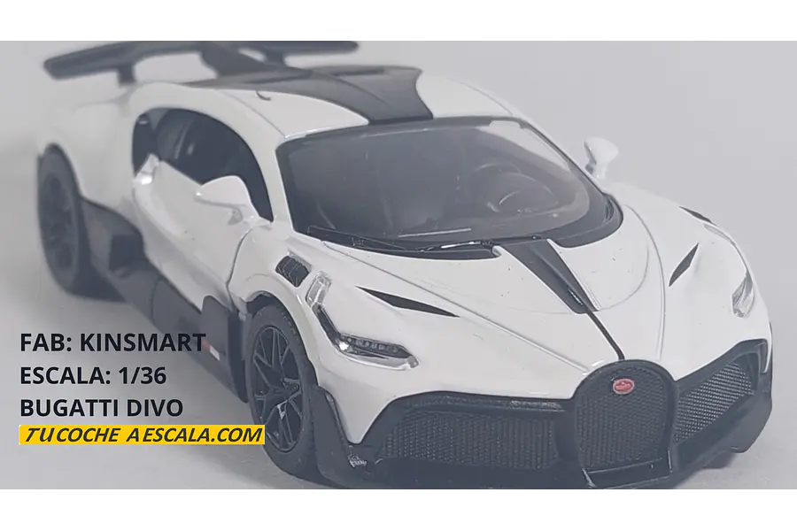 BUGATTI DIVO BLANCO ESCALA 1/36 ,MARCA KINSMART﻿