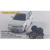 Chevrolet Swift 1.0 mata gomelos escala 1-64 BLANCO