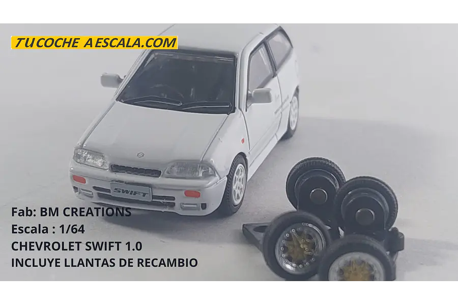 Chevrolet Swift 1.0 mata gomelos escala 1-64 BLANCO