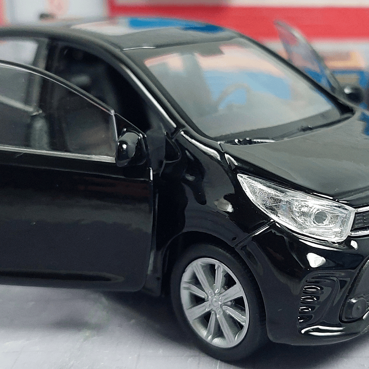Kia Picanto NEGRO Carro A Escala 1/36 Marca Welly 3