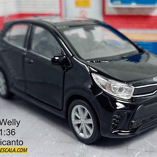 Kia Picanto NEGRO Carro A Escala 1/36 Marca Welly