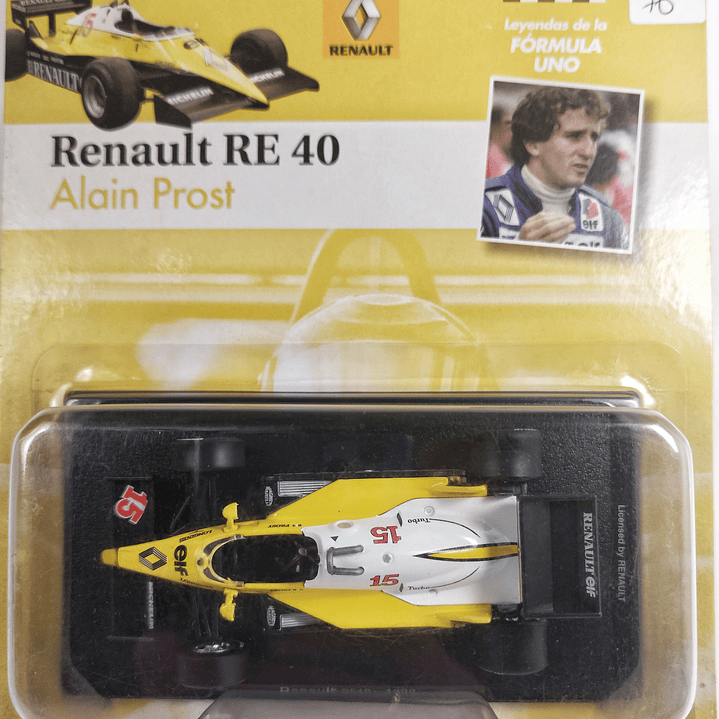F1 Alain Prost,RENAULT RE 40 1983 Carro a Escala 1/43 de Colección 1