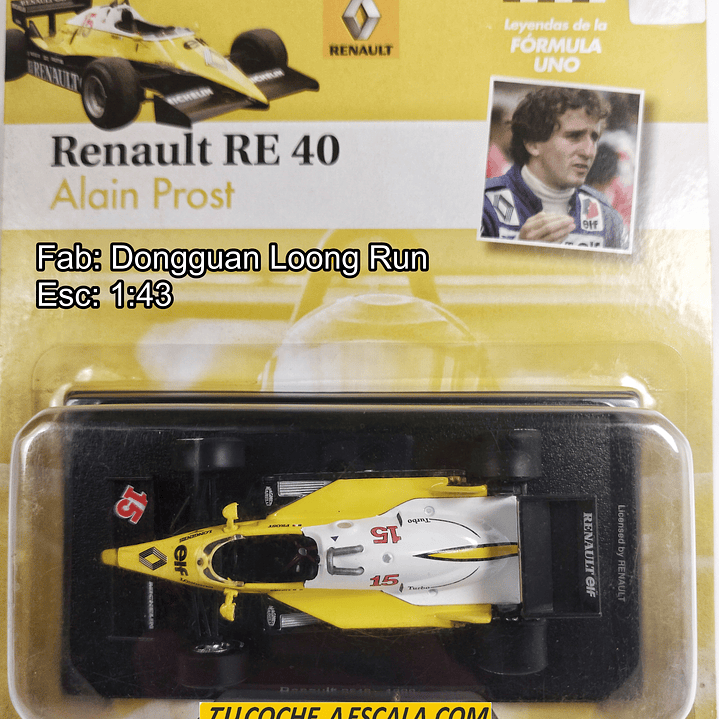 F1 Alain Prost,RENAULT RE 40 1983 Carro a Escala 1/43 de Colección 6