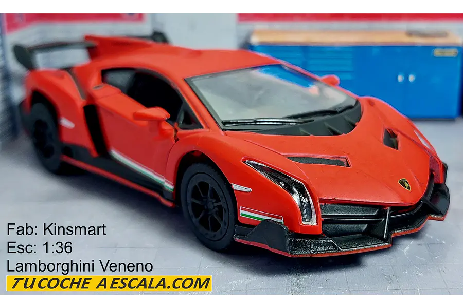 Lamborghini Veneno naranja Escala 1/36 marca kinsmart