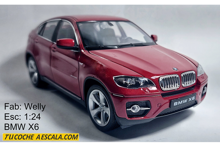 Bmw X6 VINOTINTO  Escala 1/24, marca welly